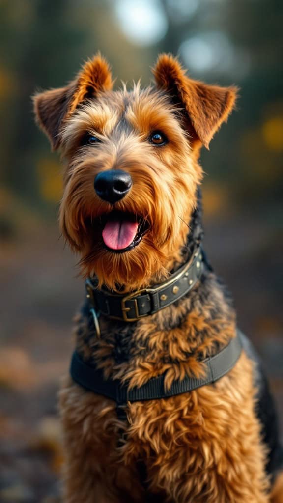 Airedale Terrier with a happy expression