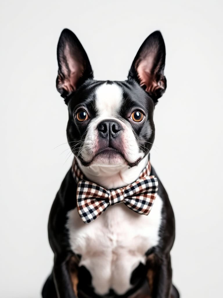 Boston Terrier wearing a cute bow tie.