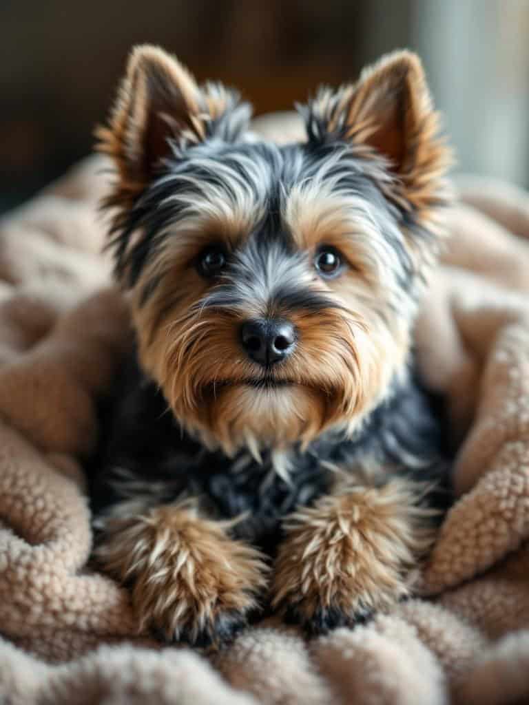 A cute Scottish Terrier with fluffy fur, looking cuddly and adorable.