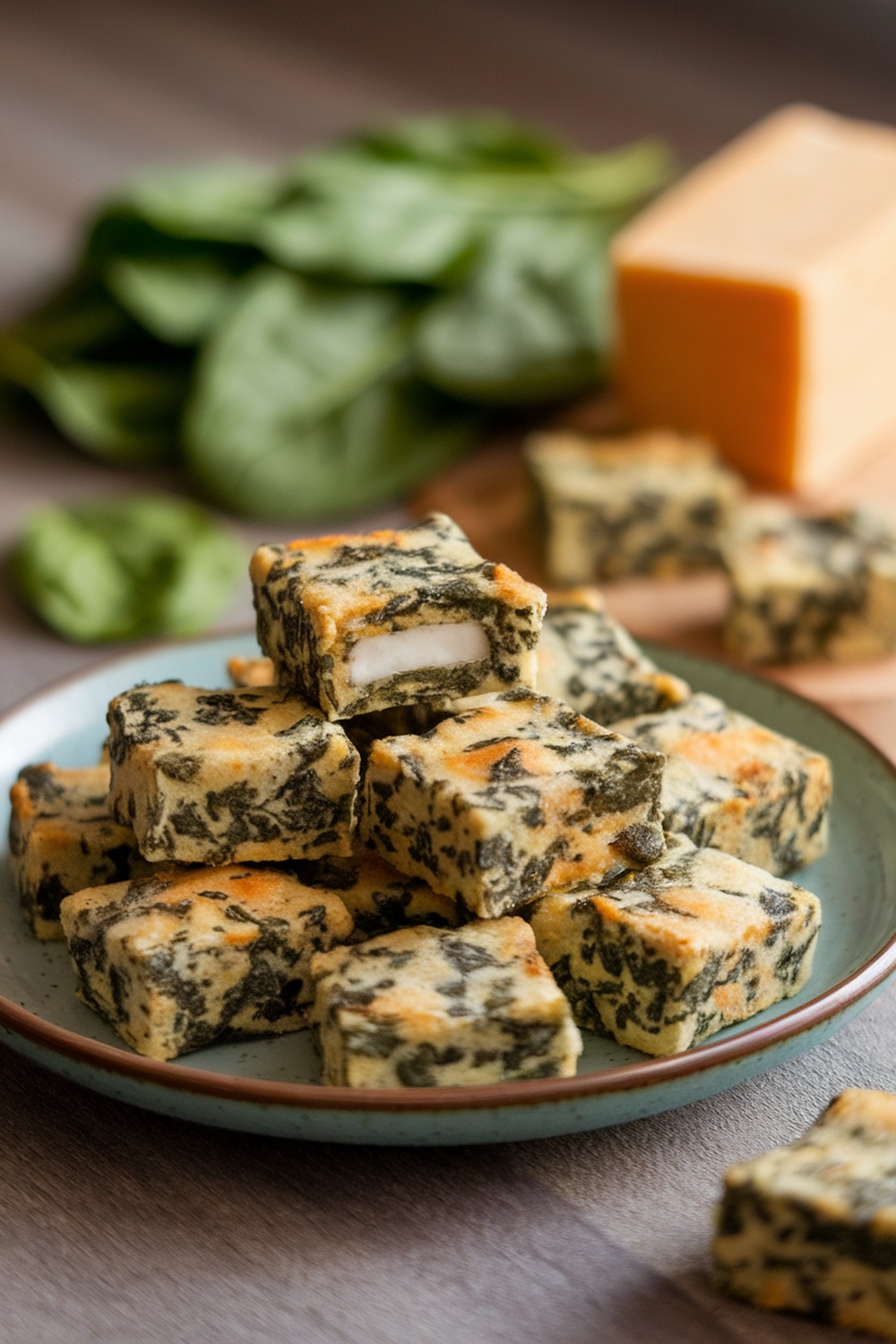Homemade spinach and cheese bites for dogs