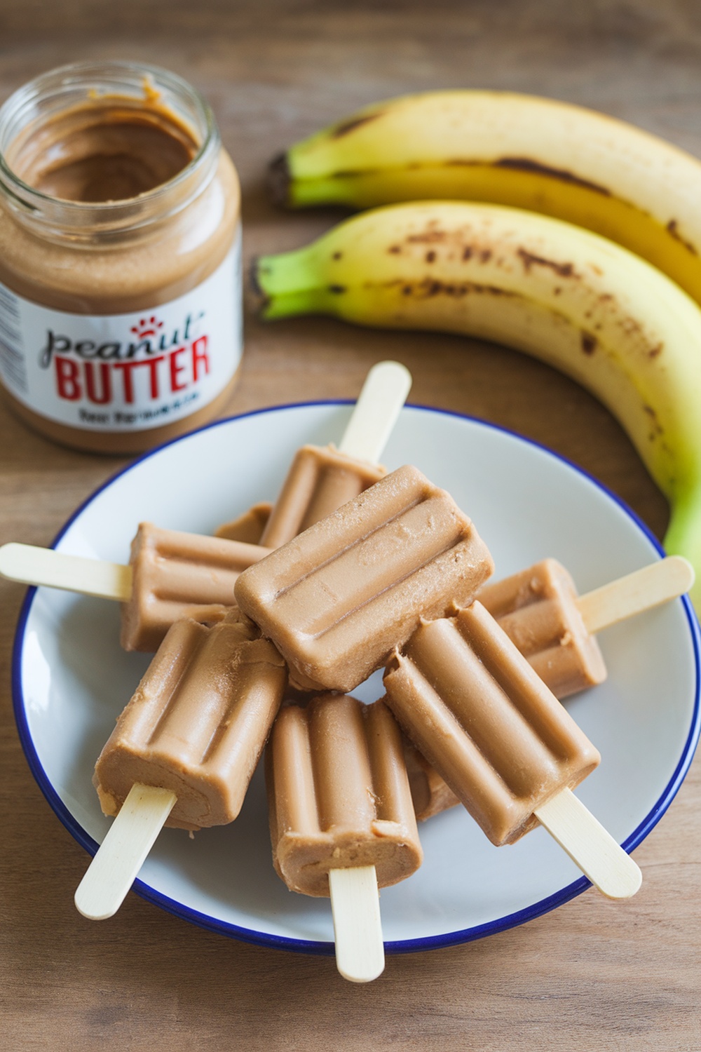 Homemade banana and peanut butter pops for dogs