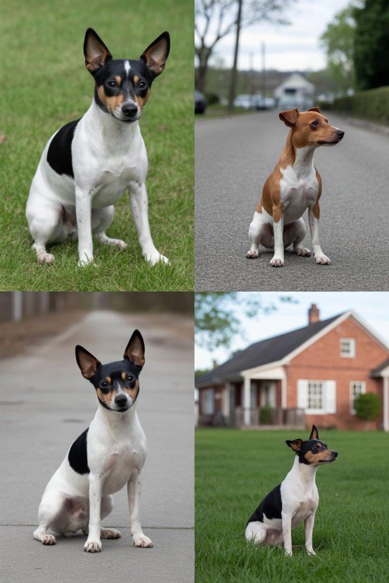 A collage of Rat Terrier dogs in different settings.